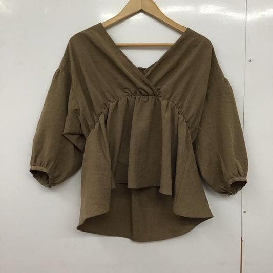 ローリーズファーム LOWRYS FARM シャツ、ブラウス 半袖 FREE 無地 茶 / ブラウン /  レディース USED 古着 中古 10150167