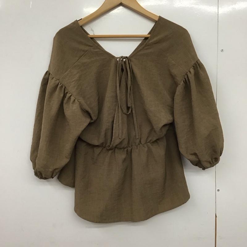 ローリーズファーム LOWRYS FARM シャツ、ブラウス 半袖 FREE 無地 茶 / ブラウン /  レディース USED 古着 中古 10150167