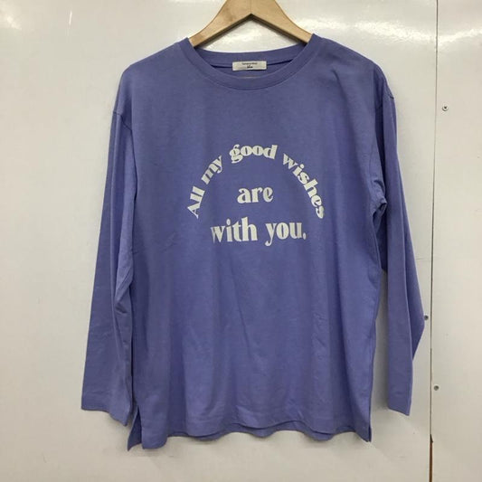 サマンサモスモスブルー Samansa Mos2 blue Tシャツ 長袖 FREE ロゴ、文字 X プリント マルチカラー / マルチカラー /  レディース USED 古着 中古 10150172