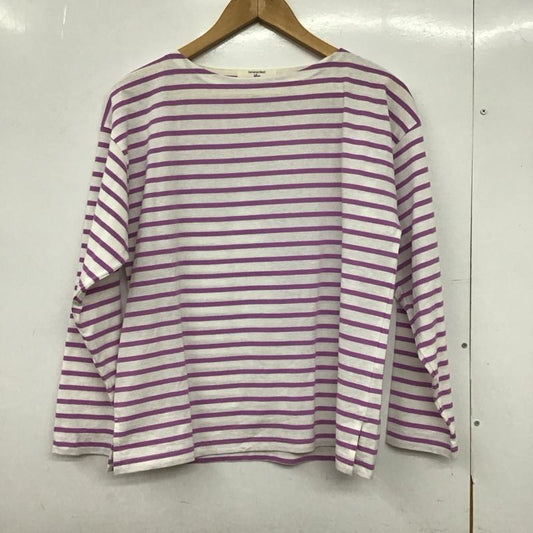 サマンサモスモスブルー Samansa Mos2 blue Tシャツ 長袖 FREE ボーダー柄 白 / ホワイト / X 紫 / パープル /  レディース USED 古着 中古 10150174