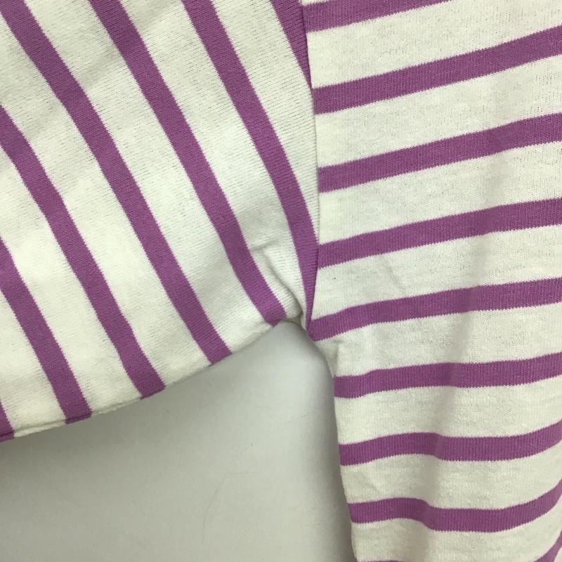 サマンサモスモスブルー Samansa Mos2 blue Tシャツ 長袖 FREE ボーダー柄 白 / ホワイト / X 紫 / パープル /  レディース USED 古着 中古 10150174