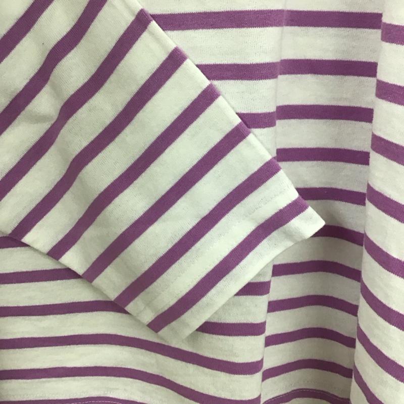 サマンサモスモスブルー Samansa Mos2 blue Tシャツ 長袖 FREE ボーダー柄 白 / ホワイト / X 紫 / パープル /  レディース USED 古着 中古 10150174