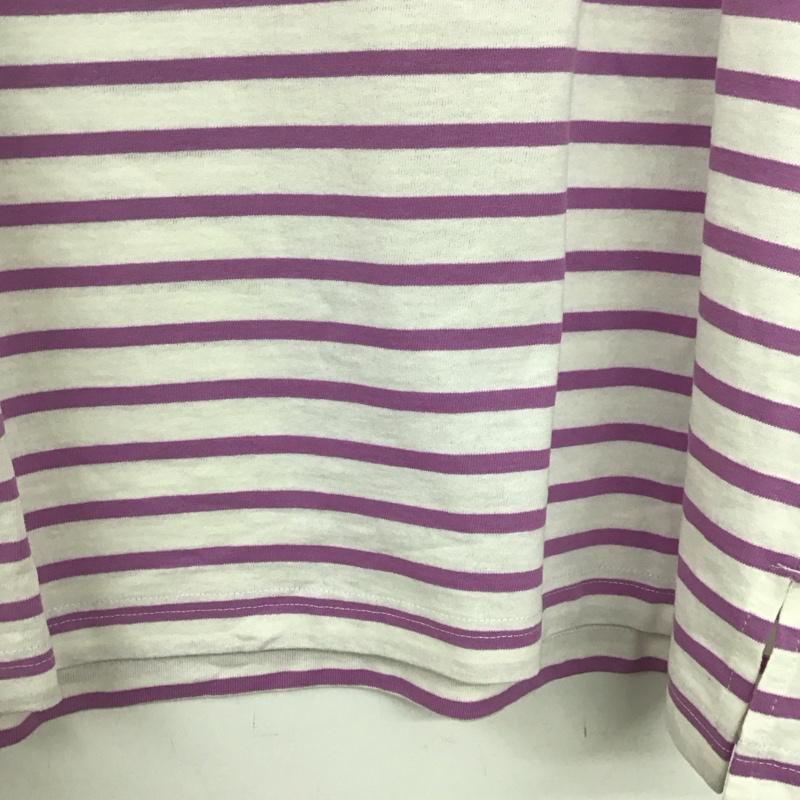 サマンサモスモスブルー Samansa Mos2 blue Tシャツ 長袖 FREE ボーダー柄 白 / ホワイト / X 紫 / パープル /  レディース USED 古着 中古 10150174
