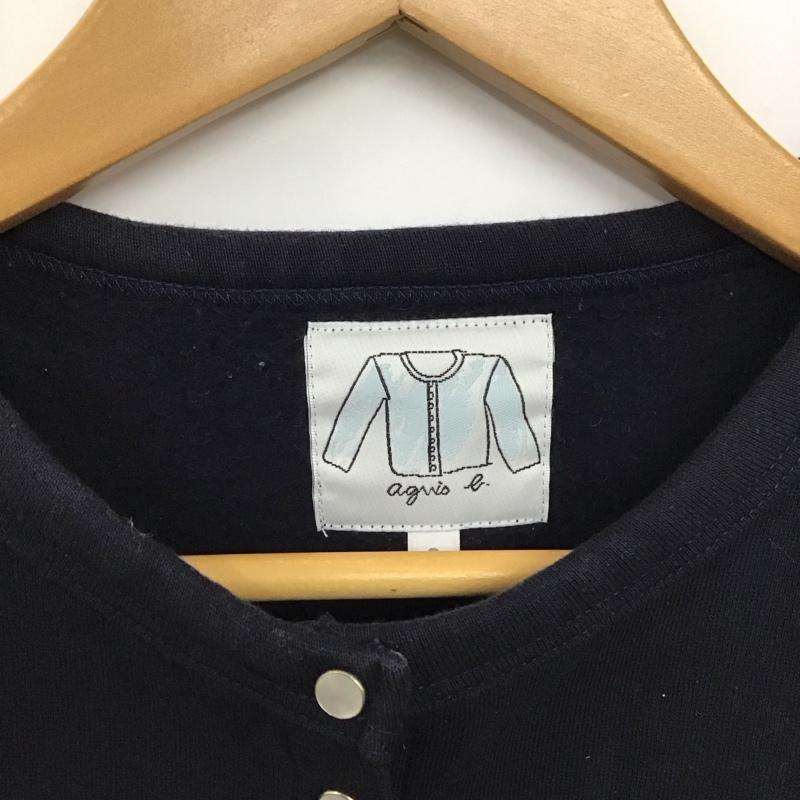アニエス・ベー agnes b. カーディガン 長袖 2 無地 黒 / ブラック /  レディース USED 古着 中古 10150185
