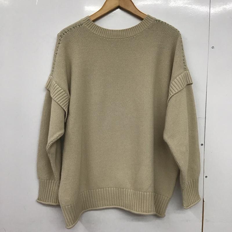ローリーズファーム LOWRYS FARM ニット、セーター 長袖 2 無地 ベージュ / ベージュ /  レディース USED 古着 中古 10150194