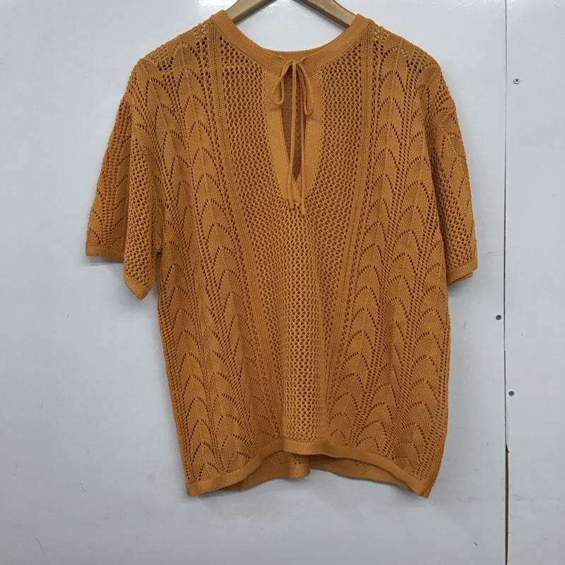 ローリーズファーム LOWRYS FARM ニット、セーター 半袖 FREE 無地 橙 / オレンジ /  レディース USED 古着 中古 10150197