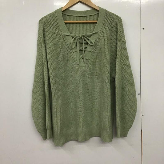 ローリーズファーム LOWRYS FARM ニット、セーター 長袖 FREE 無地 薄緑 / ライトグリーン /  レディース USED 古着 中古 10150203