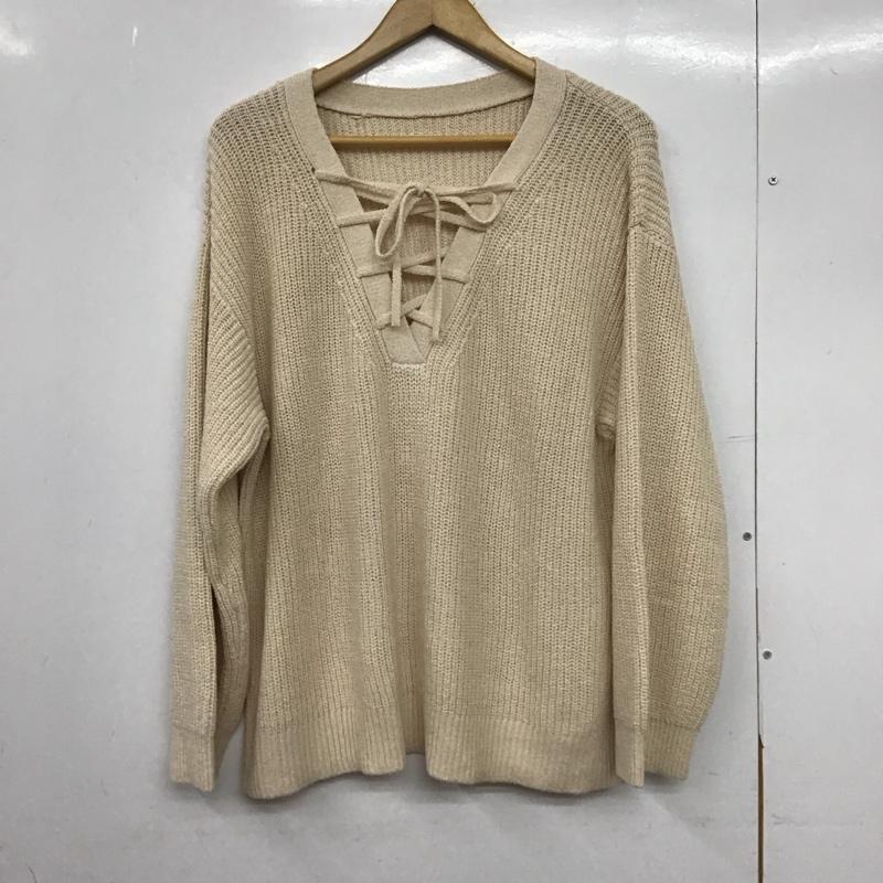 ローリーズファーム LOWRYS FARM ニット、セーター 長袖 FREE 無地 アイボリー / アイボリー /  レディース USED 古着 中古 10150204
