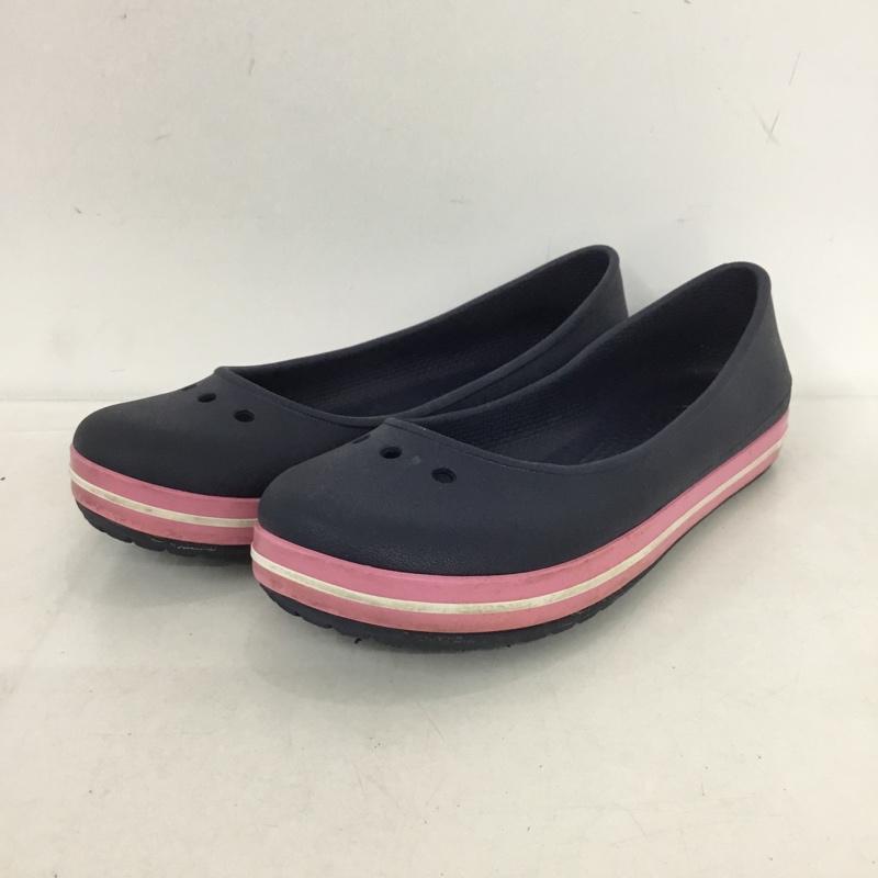 クロックス crocs シューズ シューズ フラットシューズ J2 キッズ 20cm 20.5cm パンプス 無地 紺 / ネイビー / X 桃 / ピンク /  ガールズ USED 古着 中古 10150212