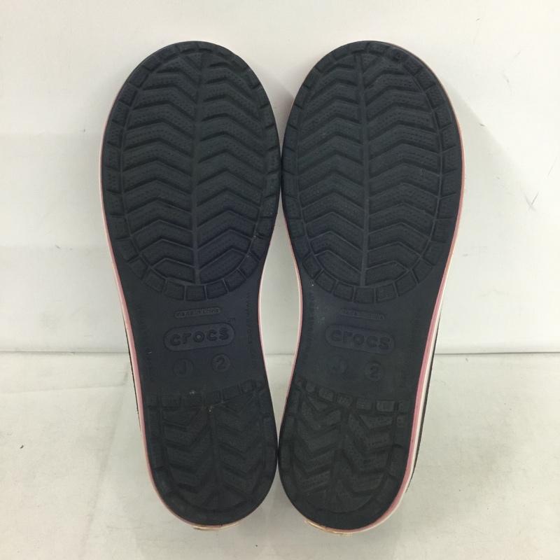 クロックス crocs シューズ シューズ フラットシューズ J2 キッズ 20cm 20.5cm パンプス 無地 紺 / ネイビー / X 桃 / ピンク /  ガールズ USED 古着 中古 10150212