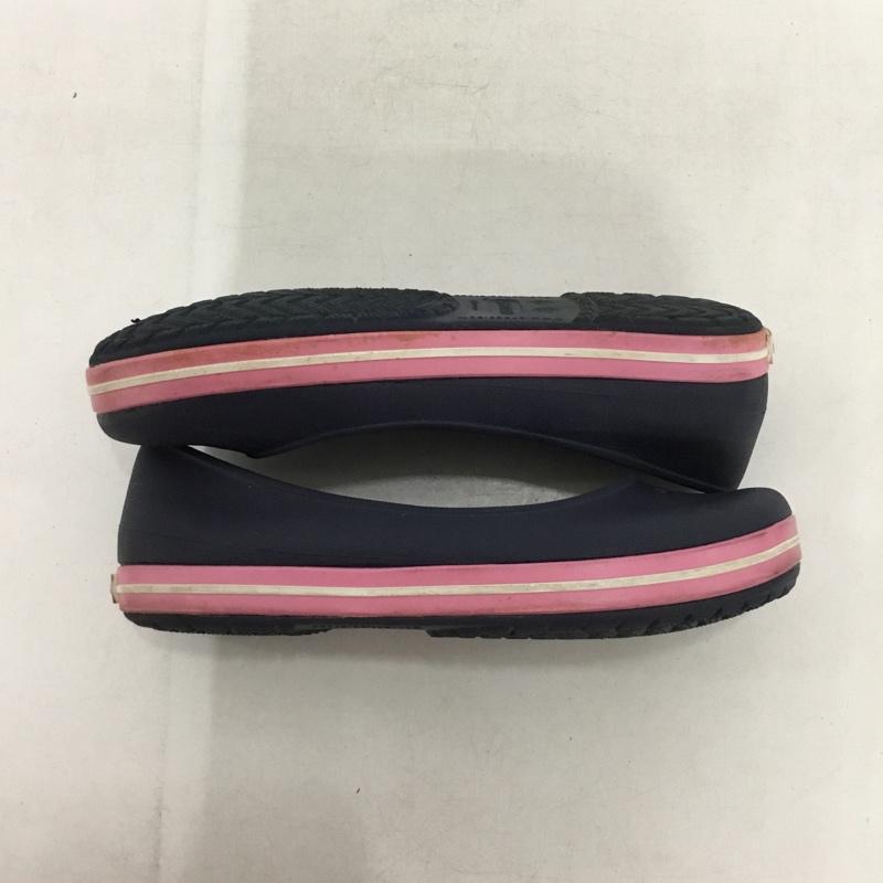 クロックス crocs シューズ シューズ フラットシューズ J2 キッズ 20cm 20.5cm パンプス 無地 紺 / ネイビー / X 桃 / ピンク /  ガールズ USED 古着 中古 10150212