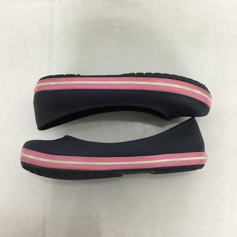 クロックス crocs シューズ シューズ フラットシューズ J2 キッズ 20cm 20.5cm パンプス 無地 紺 / ネイビー / X 桃 / ピンク /  ガールズ USED 古着 中古 10150212