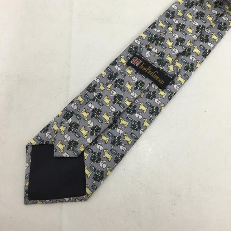 古着 USED ネクタイ ネクタイ JEAN PAUL GIRBAUD 犬 猫柄 総柄 灰 / グレー /  メンズ USED 古着 中古 10150228