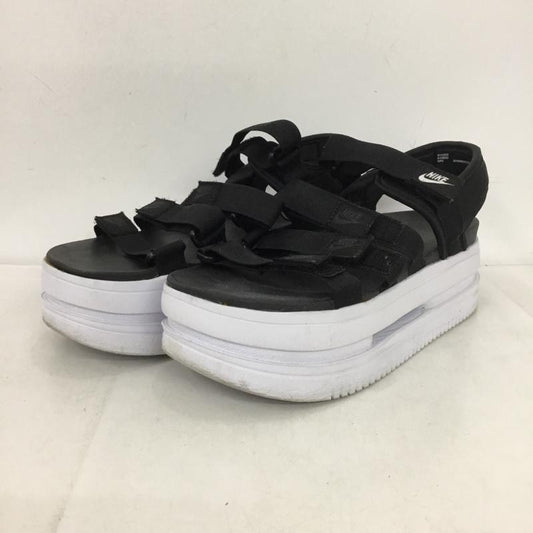 ナイキ NIKE サンダル サンダル DH0223-001 W ICON CLASSIC SANDAL 26cm 厚底 スポーツサンダル 26.0cm ロゴ、文字 黒 / ブラック / X 白 / ホワイト /  レディース USED 古着 中古 10150241