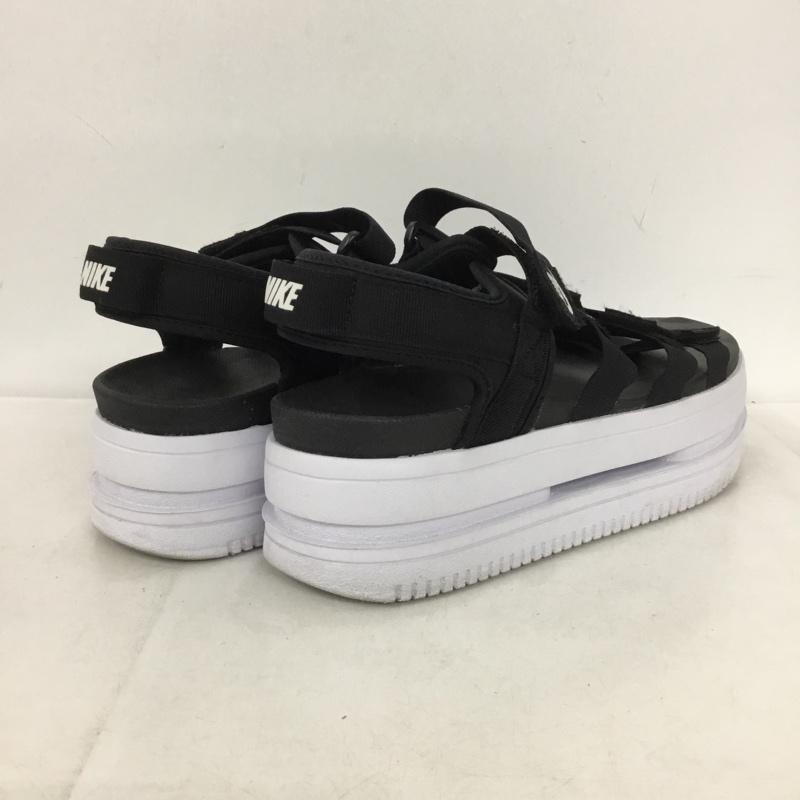 ナイキ NIKE サンダル サンダル DH0223-001 W ICON CLASSIC SANDAL 26cm 厚底 スポーツサンダル 26.0cm ロゴ、文字 黒 / ブラック / X 白 / ホワイト /  レディース USED 古着 中古 10150241