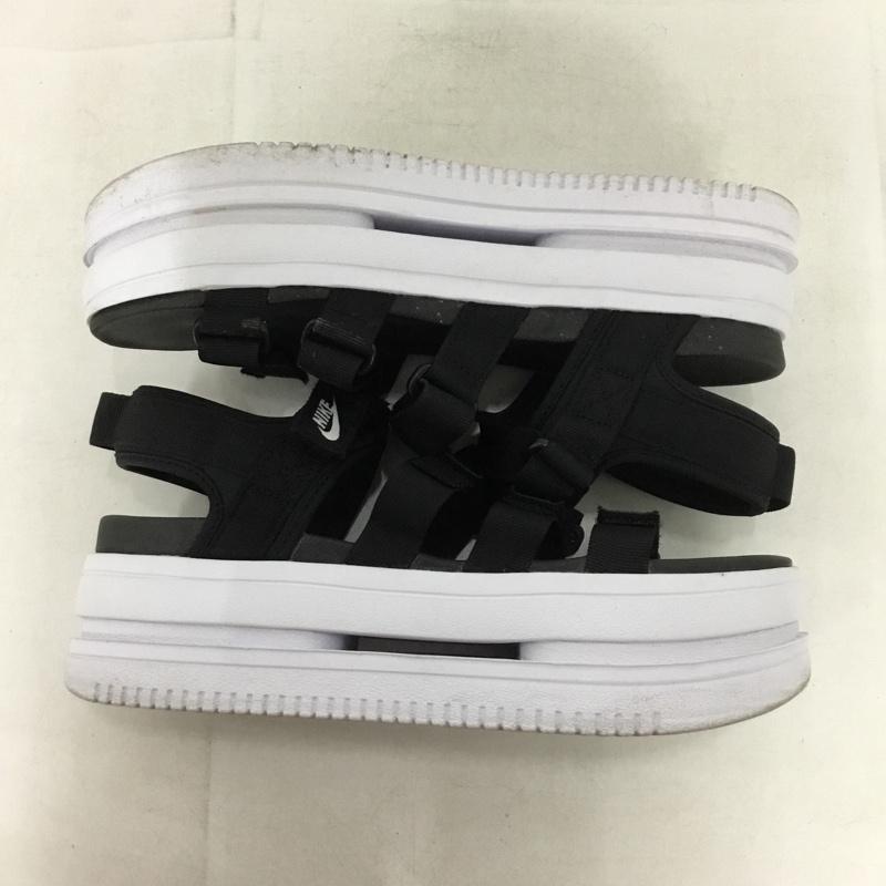 ナイキ NIKE サンダル サンダル DH0223-001 W ICON CLASSIC SANDAL 26cm 厚底 スポーツサンダル 26.0cm ロゴ、文字 黒 / ブラック / X 白 / ホワイト /  レディース USED 古着 中古 10150241