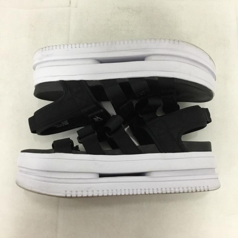 ナイキ NIKE サンダル サンダル DH0223-001 W ICON CLASSIC SANDAL 26cm 厚底 スポーツサンダル 26.0cm ロゴ、文字 黒 / ブラック / X 白 / ホワイト /  レディース USED 古着 中古 10150241