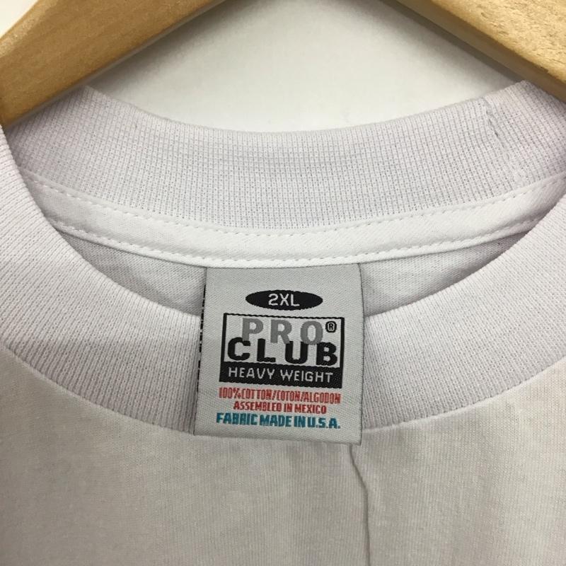 プロクラブ PRO CLUB Tシャツ 半袖 半袖カットソー プリントTシャツ クルーネックカットソー XXL 無地 白 / ホワイト /  メンズ USED 古着 中古 10150253
