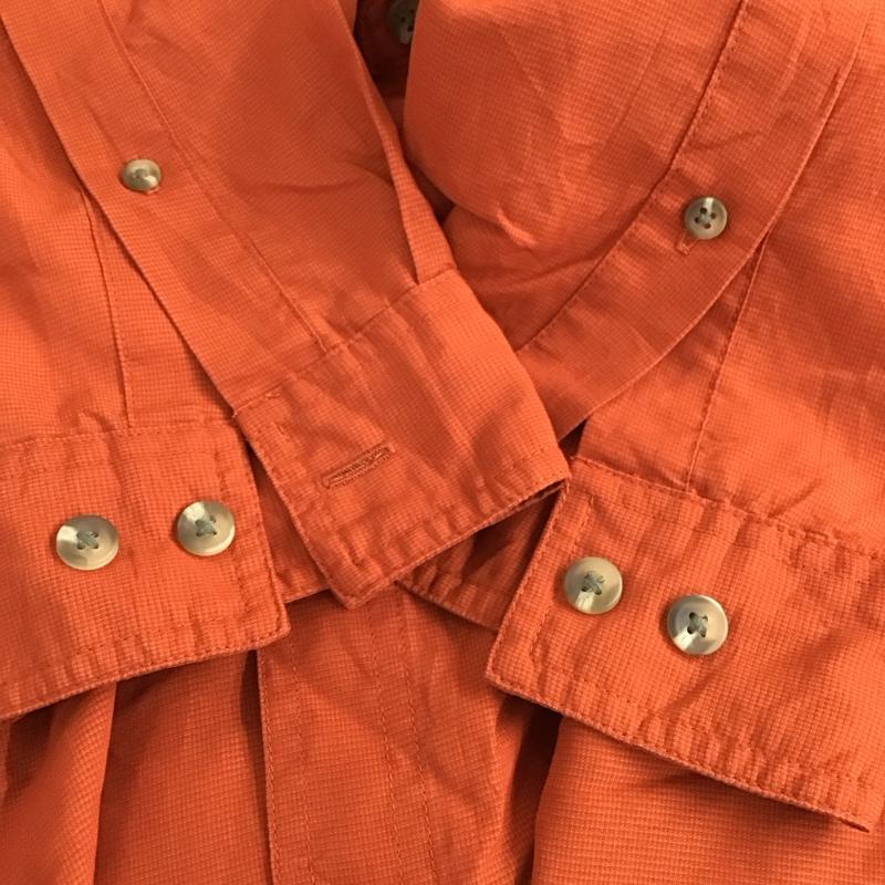 コロンビア Columbia シャツ、ブラウス 長袖 長袖シャツ 無地シャツ カラーシャツ 00s XXL ロゴ、文字 橙 / オレンジ /  メンズ USED 古着 中古 10150259