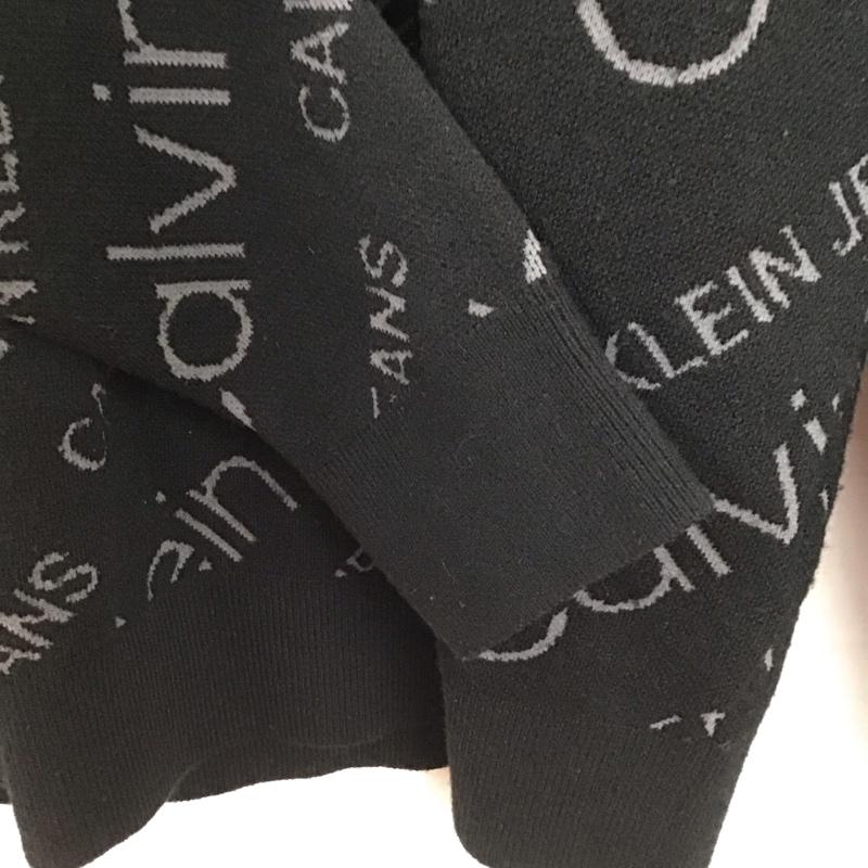 カルヴァン クライン ジーンズ Calvin Klein Jeans ニット、セーター 長袖 長袖ニットカットソー セーター M ロゴ、文字 黒 / ブラック /  メンズ USED 古着 中古 10150273
