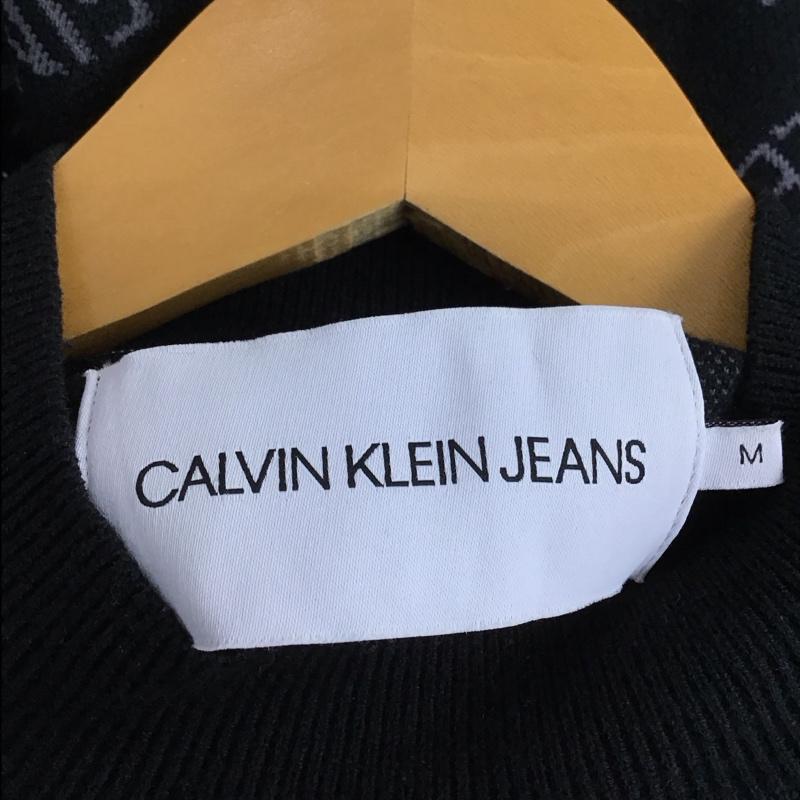 カルヴァン クライン ジーンズ Calvin Klein Jeans ニット、セーター 長袖 長袖ニットカットソー セーター M ロゴ、文字 黒 / ブラック /  メンズ USED 古着 中古 10150273