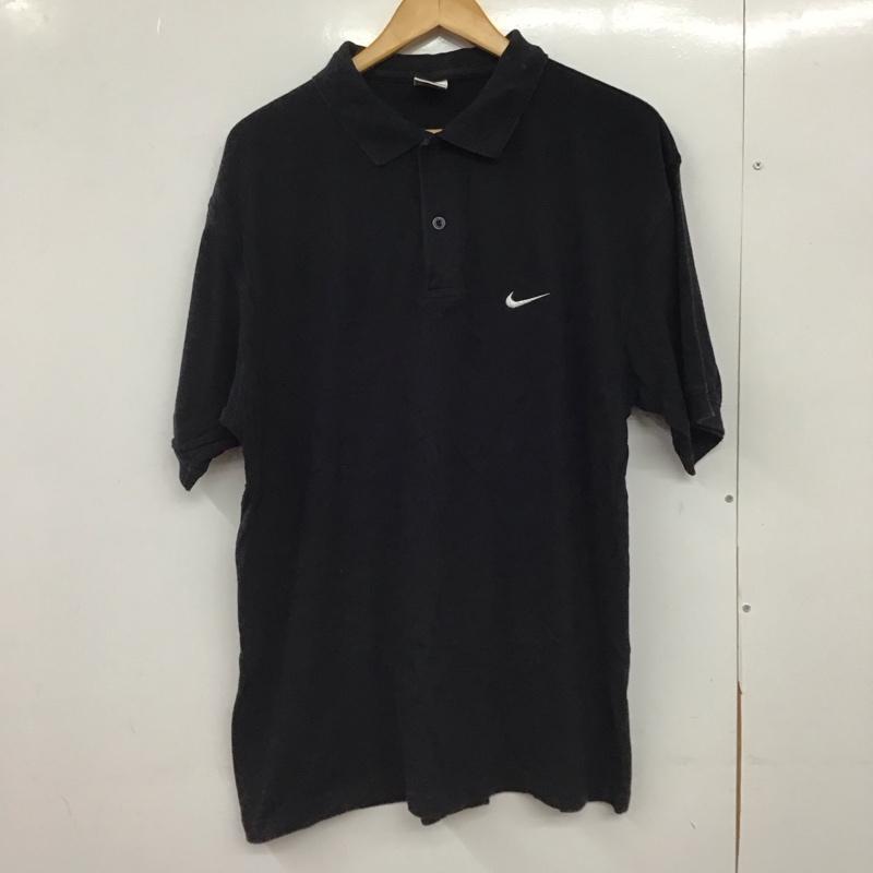 ナイキ NIKE ポロシャツ 半袖 半袖 L ロゴ、文字 ダークグレー / ダークグレー /  メンズ USED 古着 中古 10150275