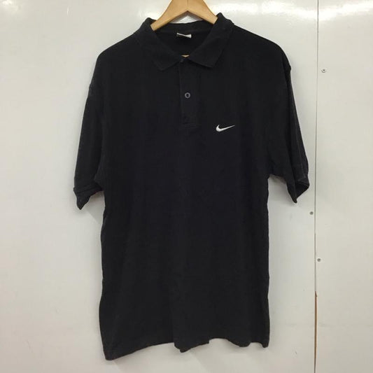 ナイキ NIKE ポロシャツ 半袖 半袖 L ロゴ、文字 ダークグレー / ダークグレー /  メンズ USED 古着 中古 10150275