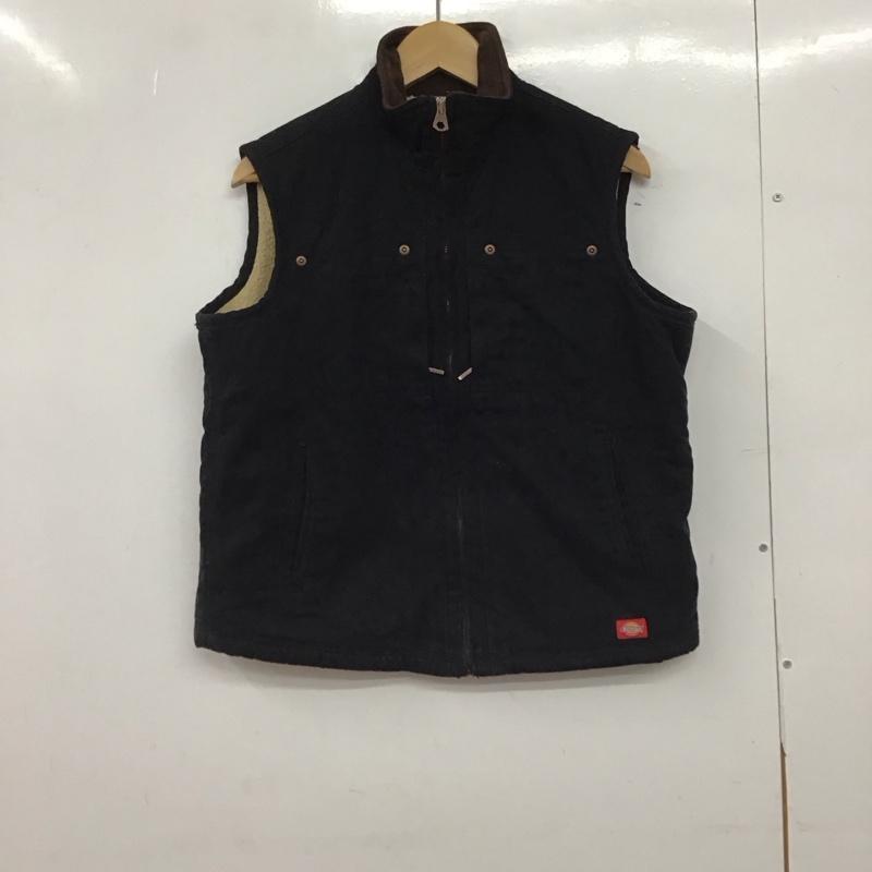ディッキーズ Dickies ベスト ベスト ジップアップベスト アウター M 無地 黒 / ブラック /  メンズ USED 古着 中古 10150285