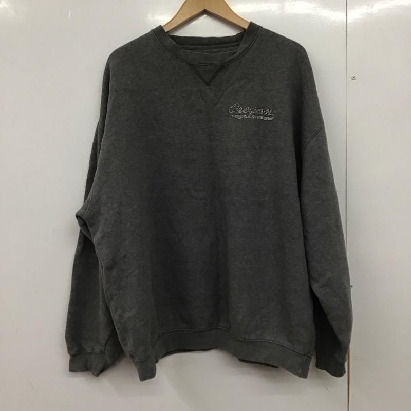 古着 USED トレーナー 長袖 長袖トレーナー スウェット クルーネック プルオーバー XL プリント 灰 / グレー /  メンズ USED 古着 中古 10150296