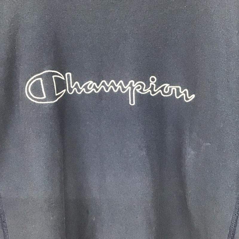 チャンピオン Champion トレーナー 長袖 長袖トレーナー スウェット クルーネック プルオーバー XL ロゴ、文字 紺 / ネイビー /  メンズ USED 古着 中古 10150300