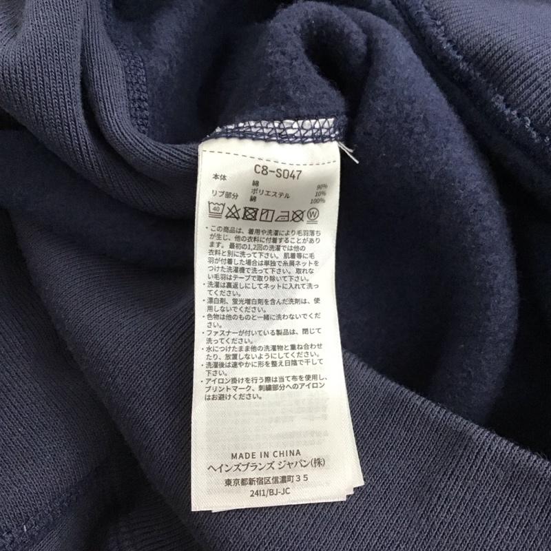 チャンピオン Champion トレーナー 長袖 長袖トレーナー スウェット クルーネック プルオーバー XL ロゴ、文字 紺 / ネイビー /  メンズ USED 古着 中古 10150300