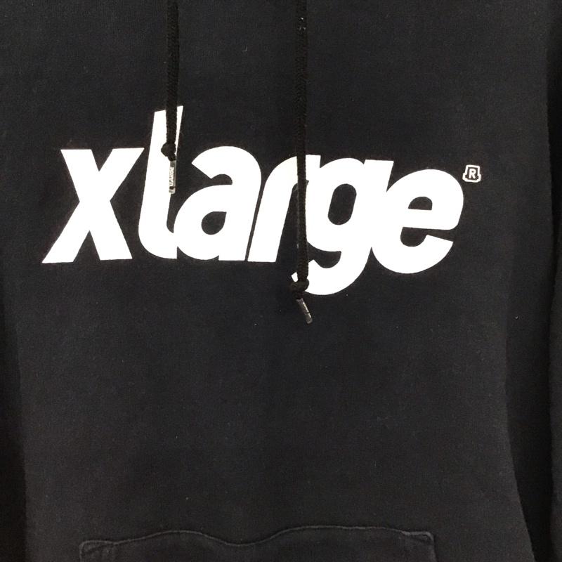 エクストララージ XLARGE パーカー 長袖 長袖パーカー プルオーバーパーカー スウェット M ロゴ、文字 黒 / ブラック /  メンズ USED 古着 中古 10150301