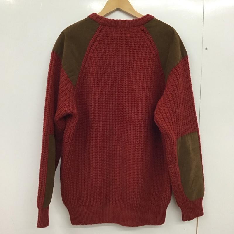 チャップス CHAPS ニット、セーター 長袖 長袖ニットカットソー クルーネック セーター 80s 90s L 無地 赤 / レッド /  メンズ USED 古着 中古 10150307