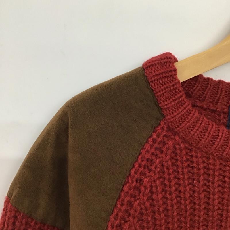 チャップス CHAPS ニット、セーター 長袖 長袖ニットカットソー クルーネック セーター 80s 90s L 無地 赤 / レッド /  メンズ USED 古着 中古 10150307