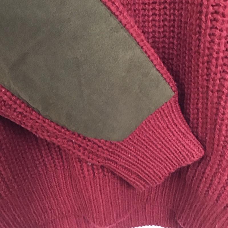 チャップス CHAPS ニット、セーター 長袖 長袖ニットカットソー クルーネック セーター 80s 90s L 無地 赤 / レッド /  メンズ USED 古着 中古 10150307