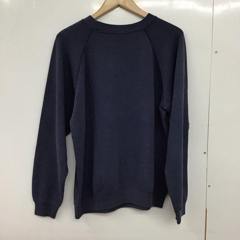 ヘインズ HANES トレーナー 長袖 長袖トレーナー スウェット クルーネック プルオーバー L プリント 紺 / ネイビー /  メンズ USED 古着 中古 10150314