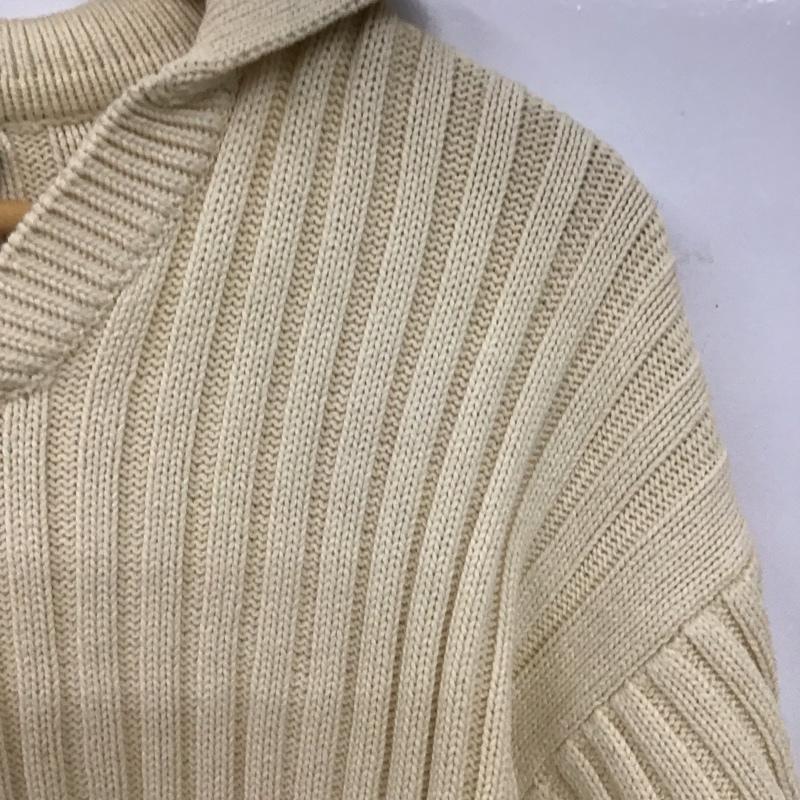 ジェイクルー J.CREW ニット、セーター 長袖 長袖ニットカットソー Vネック セーター L 無地 アイボリー / アイボリー /  メンズ USED 古着 中古 10150315