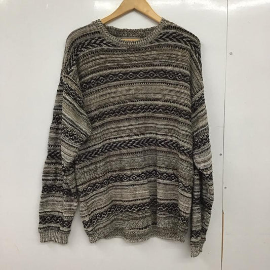 古着 USED ニット、セーター 長袖 長袖ニットカットソー クルーネック セーター L 総柄 マルチカラー / マルチカラー /  メンズ USED 古着 中古 10150317