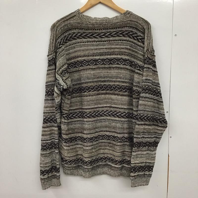 古着 USED ニット、セーター 長袖 長袖ニットカットソー クルーネック セーター L 総柄 マルチカラー / マルチカラー /  メンズ USED 古着 中古 10150317