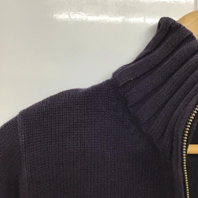 ランズエンド LANDS END ニット、セーター 長袖 ジップアップニットジャケット 長袖ニットジャケット L 無地 紺 / ネイビー /  メンズ USED 古着 中古 10150318