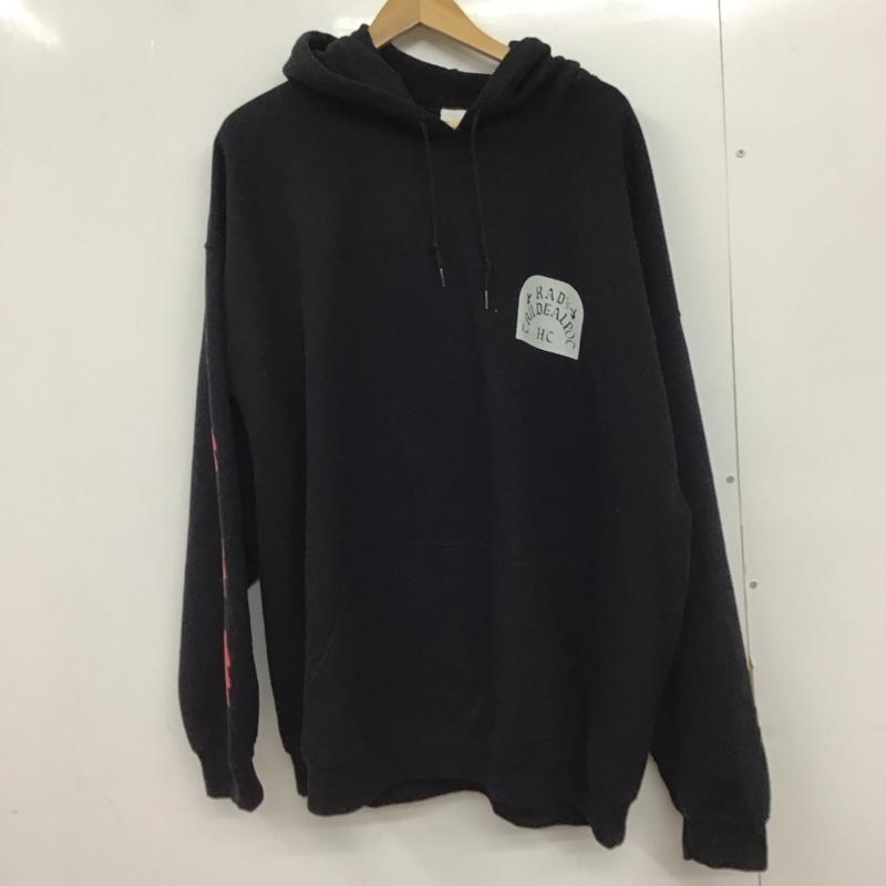 ラディアル RADIALL パーカー 長袖 長袖パーカー プルオーバーパーカー スウェット XL プリント 黒 / ブラック /  メンズ USED 古着 中古 10150322