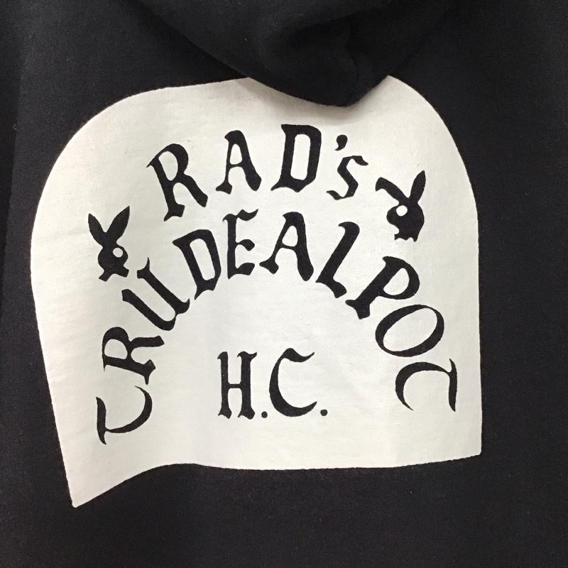 ラディアル RADIALL パーカー 長袖 長袖パーカー プルオーバーパーカー スウェット XL プリント 黒 / ブラック /  メンズ USED 古着 中古 10150322