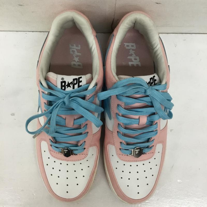 アベイシングエイプ A BATHING APE スニーカー スニーカー BAPE STA LOW PASTEL PACK PINK 27.5cm ロゴ、文字 白 / ホワイト / X 桃 / ピンク / X 水色 / ライトブルー /  メンズ USED 古着 中古 10150331