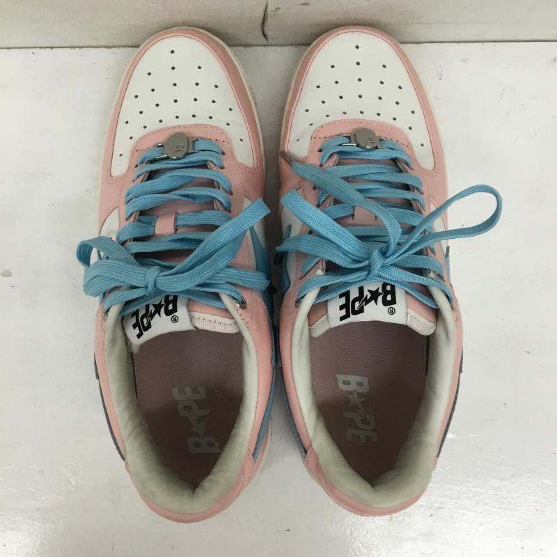 アベイシングエイプ A BATHING APE スニーカー スニーカー BAPE STA LOW PASTEL PACK PINK 27.5cm ロゴ、文字 白 / ホワイト / X 桃 / ピンク / X 水色 / ライトブルー /  メンズ USED 古着 中古 10150331