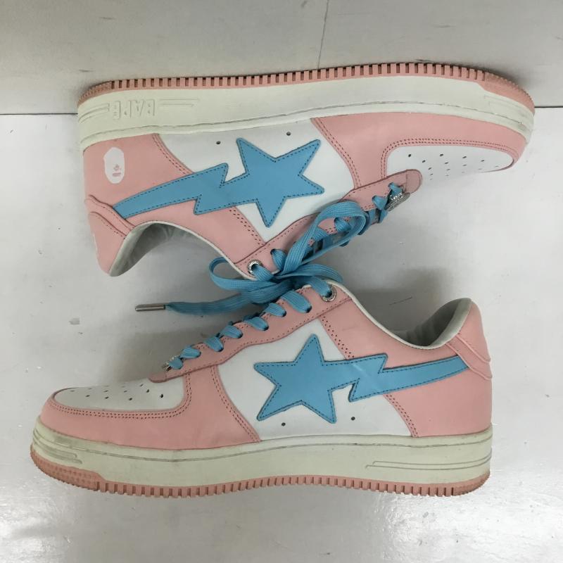 アベイシングエイプ A BATHING APE スニーカー スニーカー BAPE STA LOW PASTEL PACK PINK 27.5cm ロゴ、文字 白 / ホワイト / X 桃 / ピンク / X 水色 / ライトブルー /  メンズ USED 古着 中古 10150331
