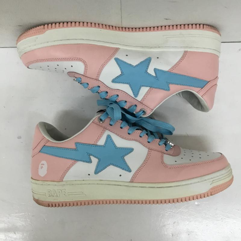 アベイシングエイプ A BATHING APE スニーカー スニーカー BAPE STA LOW PASTEL PACK PINK 27.5cm ロゴ、文字 白 / ホワイト / X 桃 / ピンク / X 水色 / ライトブルー /  メンズ USED 古着 中古 10150331