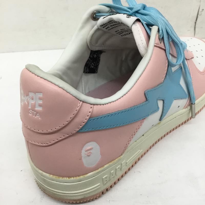 アベイシングエイプ A BATHING APE スニーカー スニーカー BAPE STA LOW PASTEL PACK PINK 27.5cm ロゴ、文字 白 / ホワイト / X 桃 / ピンク / X 水色 / ライトブルー /  メンズ USED 古着 中古 10150331