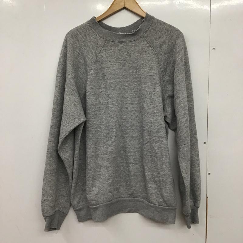 タルテックス tultex トレーナー 長袖 長袖トレーナー スウェット クルーネック プルオーバー 無地 灰 / グレー /  メンズ USED 古着 中古 10150348