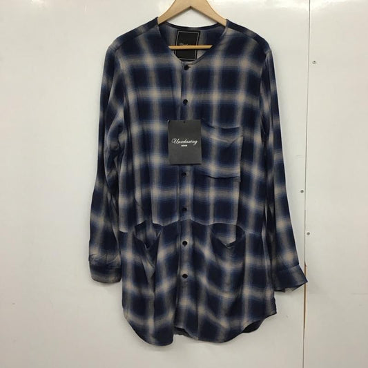 アンリラクシング unrelaxing シャツ、ブラウス 長袖 長袖シャツ チェックシャツ カラーシャツ ノーカラーシャツ S チェック 青 / ブルー /  メンズ USED 古着 中古 10150354