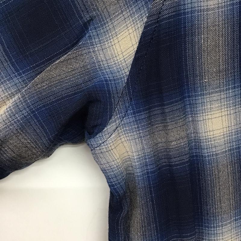 アンリラクシング unrelaxing シャツ、ブラウス 長袖 長袖シャツ チェックシャツ カラーシャツ ノーカラーシャツ S チェック 青 / ブルー /  メンズ USED 古着 中古 10150354